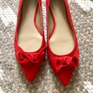 Ann Taylor Red bow flats New. Sz 9